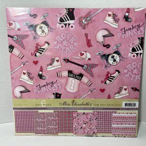 Scrapbook Paper 12 x 12 6 Pack Tom Boy Princess Miss Elizabeth's